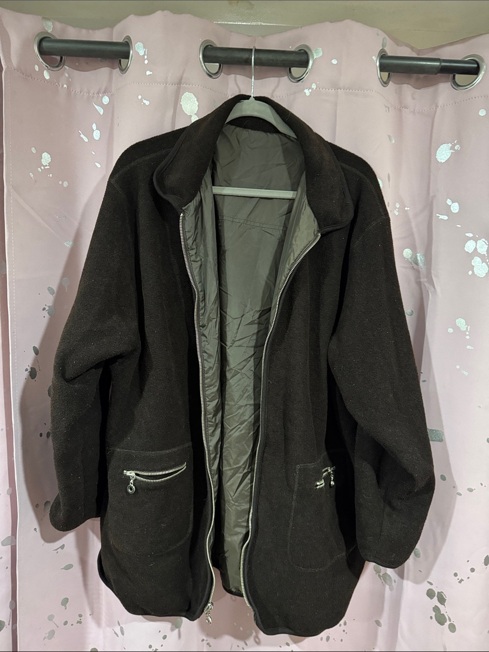 Women’s Brown Light Jacket with Full Zip Reversible